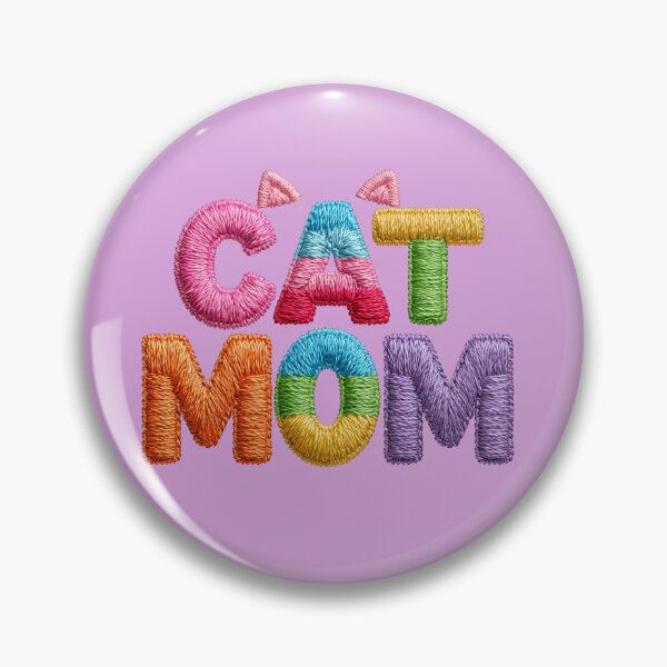 Item preview, Cute Cat Mom Embroidery Typography designed and sold by MegaNovaArt.