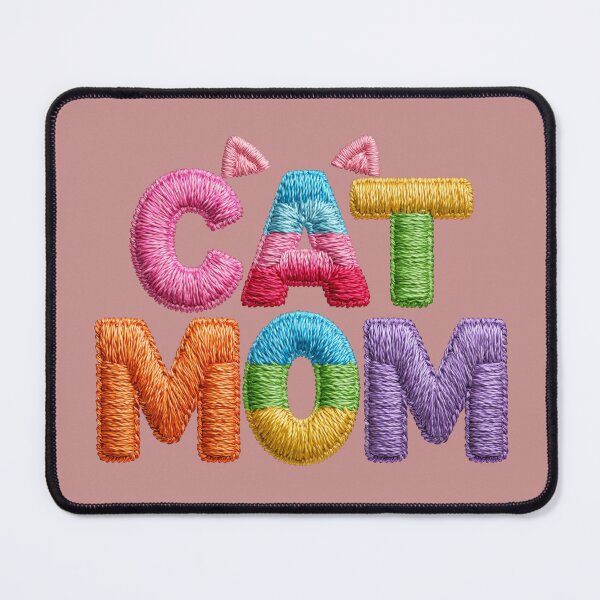 Item preview, Cute Cat Mom Embroidery Typography designed and sold by MegaNovaArt.