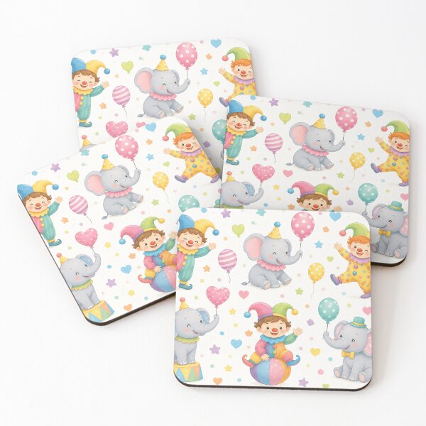 Item preview, Cute Circus Elephants and Clowns designed and sold by Girlsale.