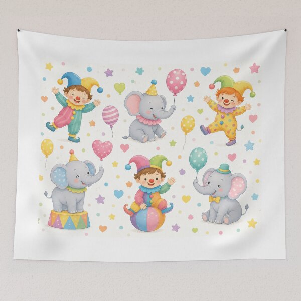 Item preview, Cute Circus Elephants and Clowns designed and sold by Girlsale.