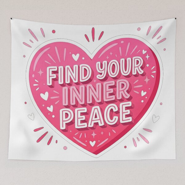 Item preview, Find Your Inner Peace Heart Quote designed and sold by Owcomm.