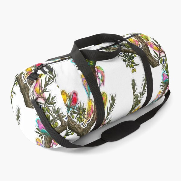 Item preview, Neon Psychedelic Birds on Olive Tree Branch Retro Pop Art designed and sold by Fatomfatom.
