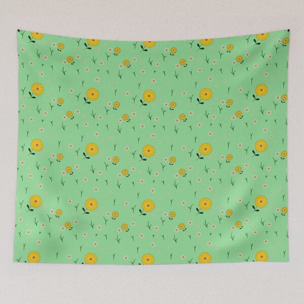 Item preview, Sunny Marigold Meadow – Cheerful Green and Yellow Floral Pattern designed and sold by ThiagoSDantas.