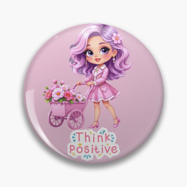 Item preview, Cute Fashion Doll Pulling Flower Cart – Think Positive Illustration designed and sold by daila70.