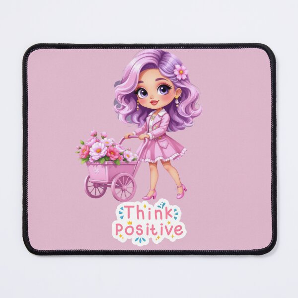 Item preview, Cute Fashion Doll Pulling Flower Cart – Think Positive Illustration designed and sold by daila70.
