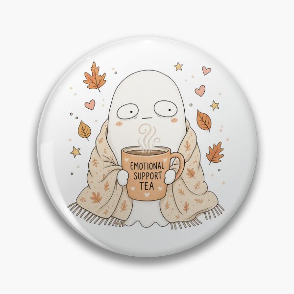 Item preview, Emotional Support Tea | Cozy Ghost Autumn Design | Cute introvert gift designed and sold by Fernhaven.