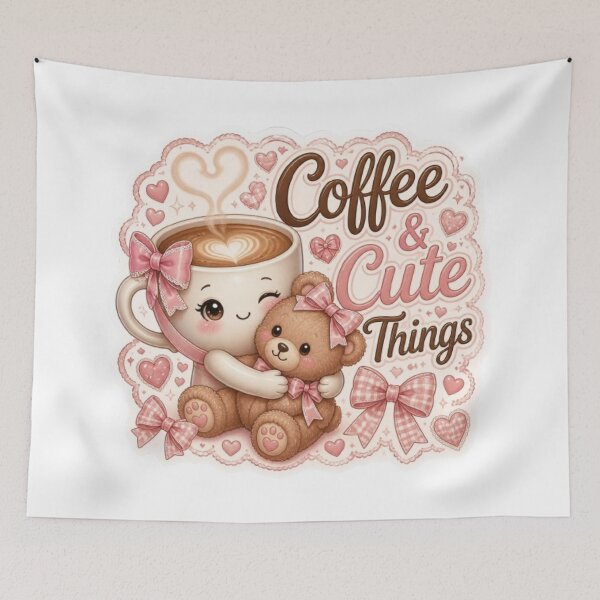 Item preview, Coffee & Cute Things Kawaii Sticker designed and sold by Stylestickers55.