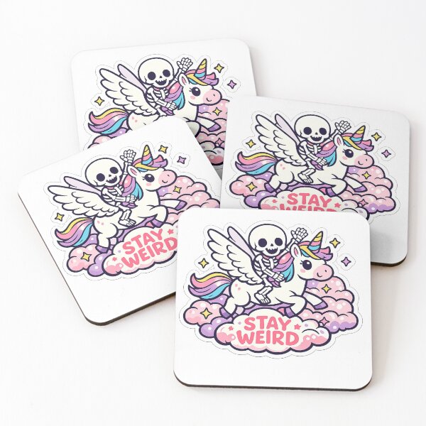Item preview, Cute Storm Cloud Skeleton Riding Unicorn Stay Weird Sticker designed and sold by MIROUZ2000.