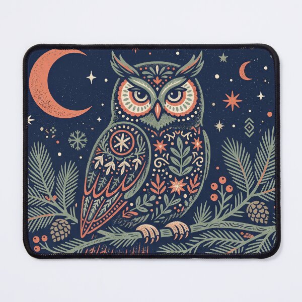 Item preview, Moonlit Pine Owl designed and sold by ASTRAL ART LAB.