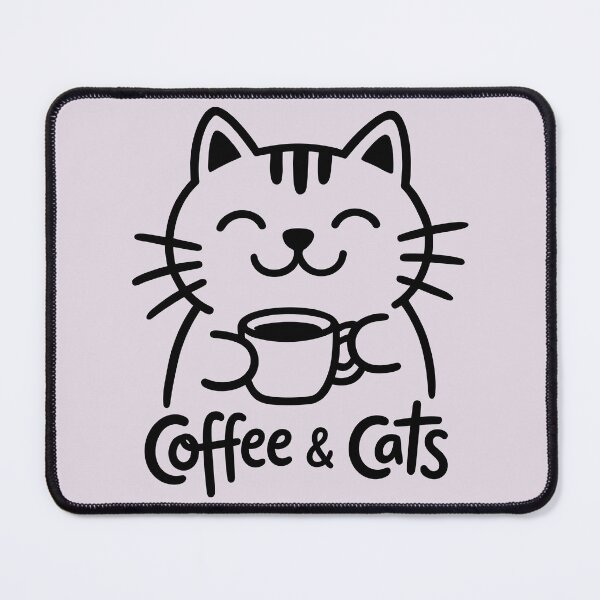 Item preview, Minimalist Coffee & Cats - Classic Line Art Tee designed and sold by ArthousePromos.