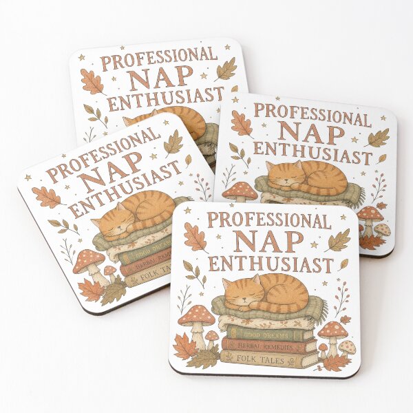 Item preview, Professional Nap Enthusiast Cat | Cozy Autumn Book Lover Design | Sleepy Orange Cat Gift designed and sold by Fernhaven.