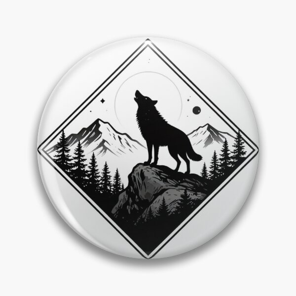 Item preview, Wild Wolf Summit - Geometric Mountain Wilderness Art designed and sold by Lumora art.