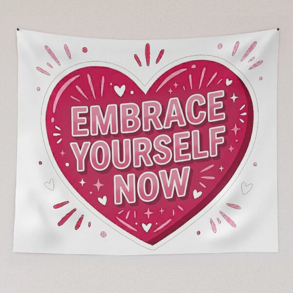 Item preview, Embrace Yourself Now Pink Heart Motivational designed and sold by Owcomm.