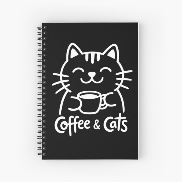 Item preview, Modern Coffee & Cats - High-Contrast Dark Mode Graphic designed and sold by ArthousePromos.