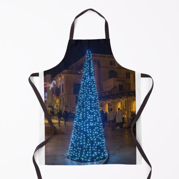 Item preview, Christmas Tree With Blue Lights In City Street At Night Surrounded By Shoppers And Festive Decorations designed and sold by Nmallia.