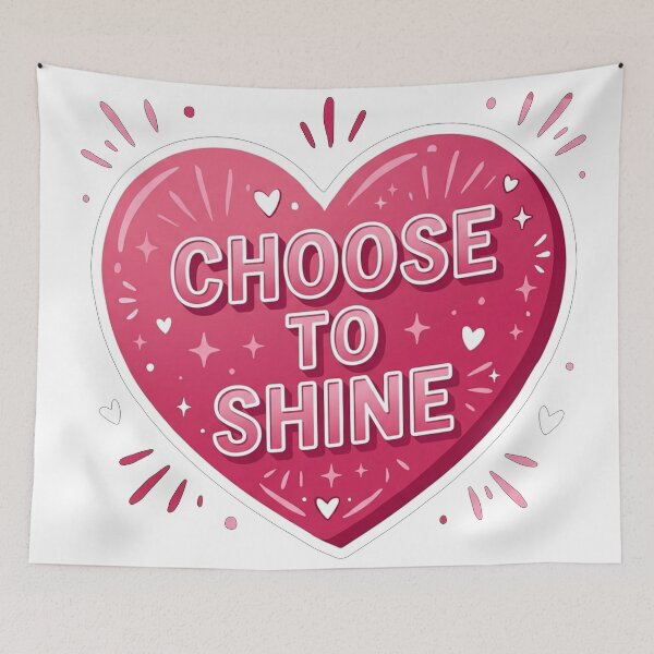 Item preview, Choose To Shine Pink Heart designed and sold by Owcomm.