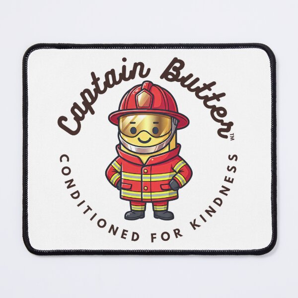 Item preview, Captain Butter Firefighter — Cute Food Character Kids Art | Conditioned For Kindness designed and sold by monolithstudio.