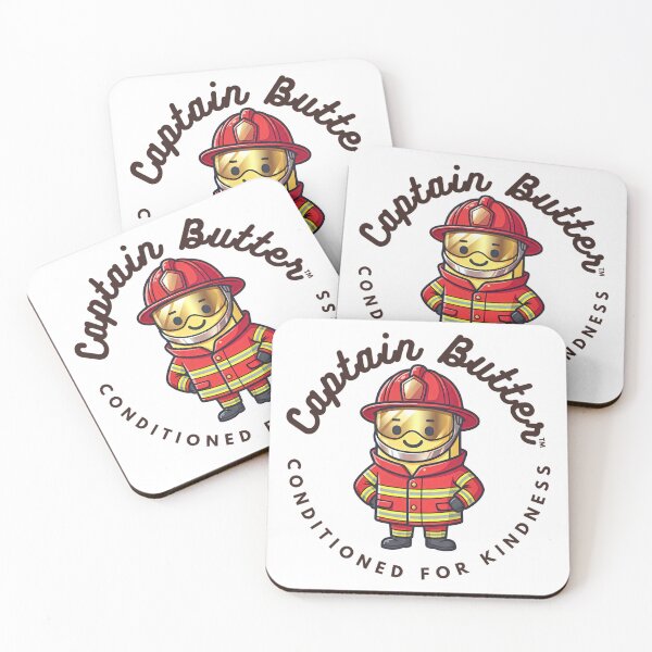 Item preview, Captain Butter Firefighter — Cute Food Character Kids Art | Conditioned For Kindness designed and sold by monolithstudio.