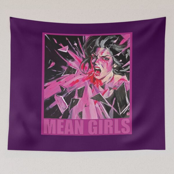 Item preview, Mean Girls Painting, female rage, rage art, screaming, pink painting, female paiting designed and sold by SavageLegion.