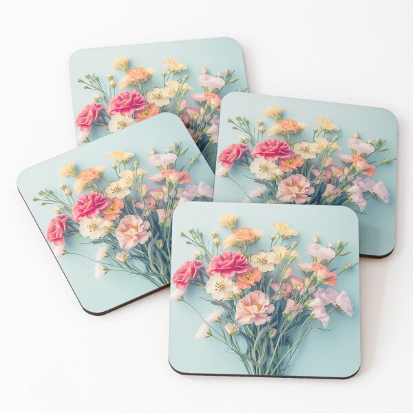 Item preview,  Concept of fresh springfield flowers on a pastel blue background. Beautiful delicate bloomed flowers. designed and sold by Soft Oddity.