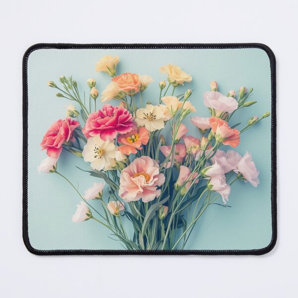 Item preview, Concept of fresh springfield flowers on a pastel blue background. Beautiful delicate bloomed flowers. designed and sold by Soft Oddity.