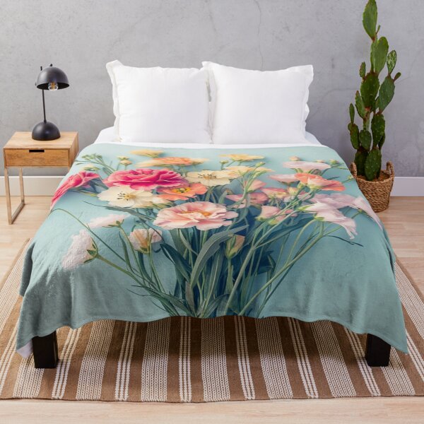 Item preview, Concept of fresh springfield flowers on a pastel blue background. Beautiful delicate bloomed flowers. designed and sold by Soft Oddity.