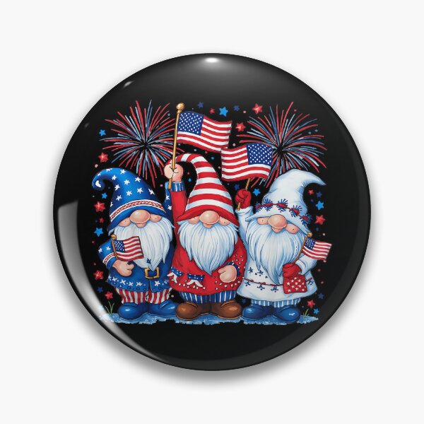 Item preview, 4th of July Gnomes America USA Flag Patriotic with Fireworks designed and sold by SylviaYLaughlin.