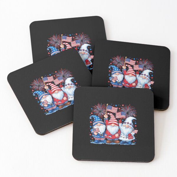 Item preview, 4th of July Gnomes America USA Flag Patriotic with Fireworks designed and sold by SylviaYLaughlin.