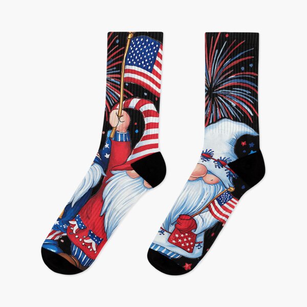 Item preview, 4th of July Gnomes America USA Flag Patriotic with Fireworks designed and sold by SylviaYLaughlin.