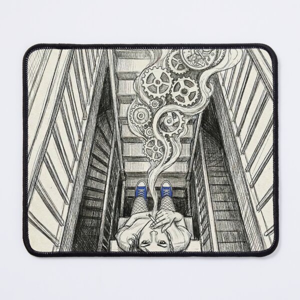 Item preview, Smoking the Gears - Mental Escape: The Clock of Thoughts - Introspective Surrealist Urban Art - By Bleuté designed and sold by Bleuté.