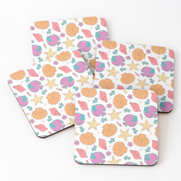 Item preview, Tropical Summer Seashell and Fish Pattern designed and sold by Olive Lane Creative.
