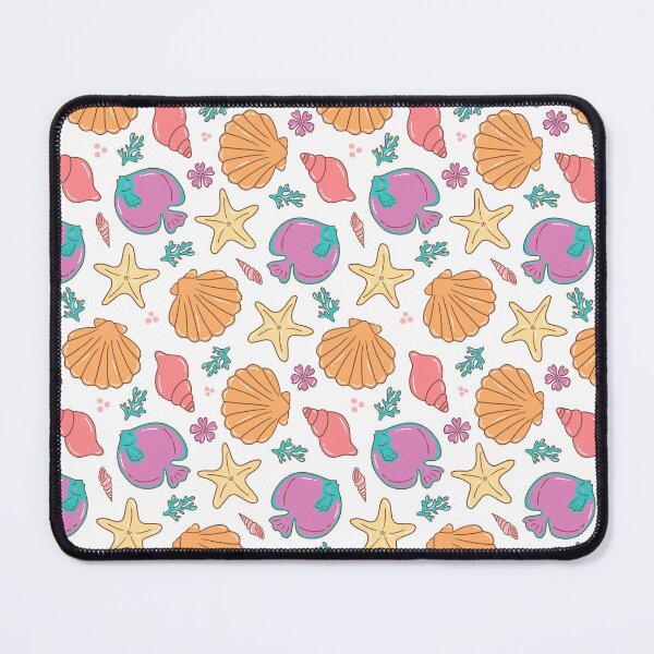 Item preview, Tropical Summer Seashell and Fish Pattern designed and sold by Olive Lane Creative.
