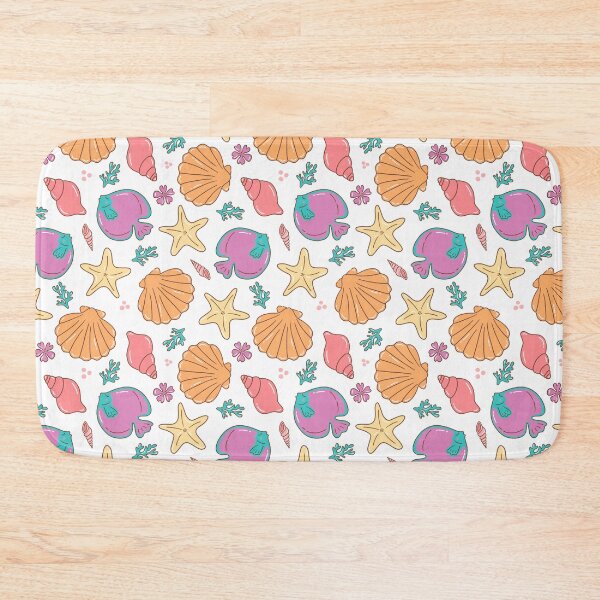 Item preview, Tropical Summer Seashell and Fish Pattern designed and sold by Olive Lane Creative.