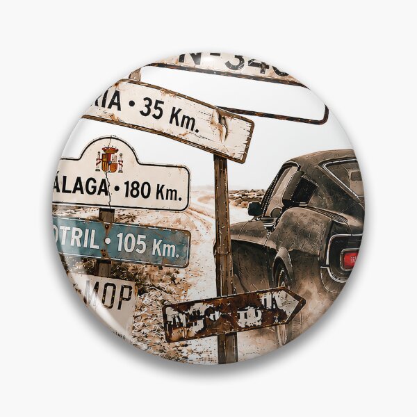 Item preview, N-340 Mediterranean Coast Spain Vintage Sign 1967 Muscle Car designed and sold by EdGraphy.