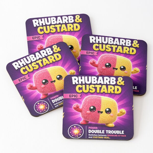 Item preview, Rhubarb & Custard Epic Candy Character Card designed and sold by Snackwave Ninety.