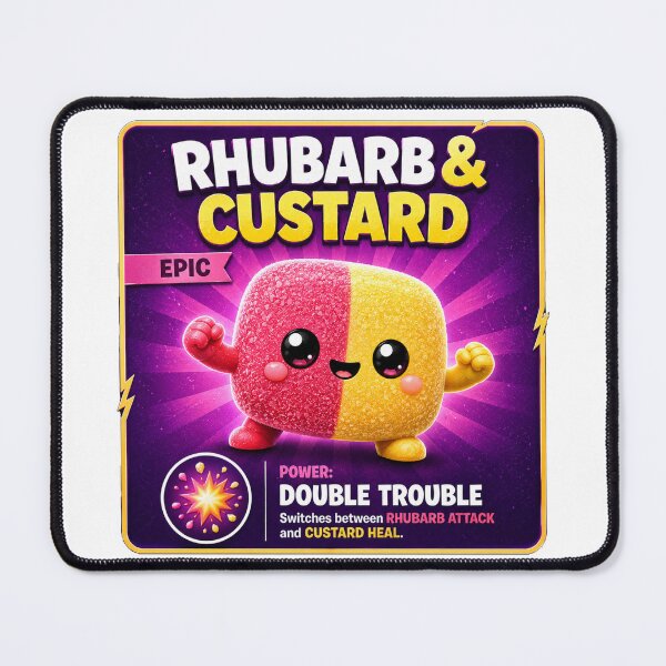 Item preview, Rhubarb & Custard Epic Candy Character Card designed and sold by Snackwave Ninety.