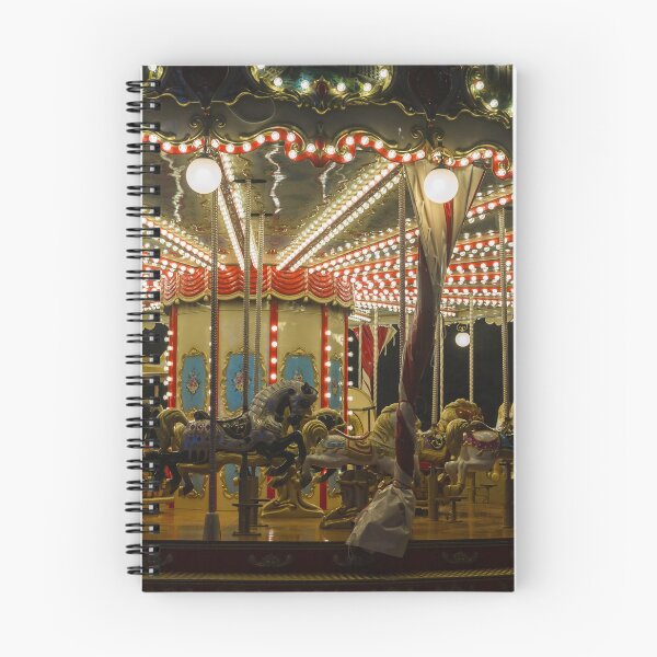Item preview, Illuminated Vintage Carousel At Night With Decorative Horses And Festive Fairground Lights designed and sold by Nmallia.