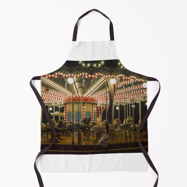 Item preview, Illuminated Vintage Carousel At Night With Decorative Horses And Festive Fairground Lights designed and sold by Nmallia.