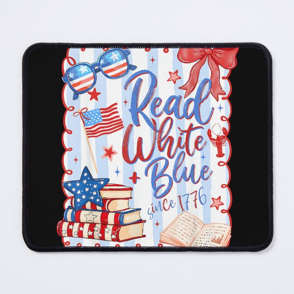 Item preview, 4th of July Read White Blue Patriotic Book Lovers Girl Women designed and sold by SylviaYLaughlin.