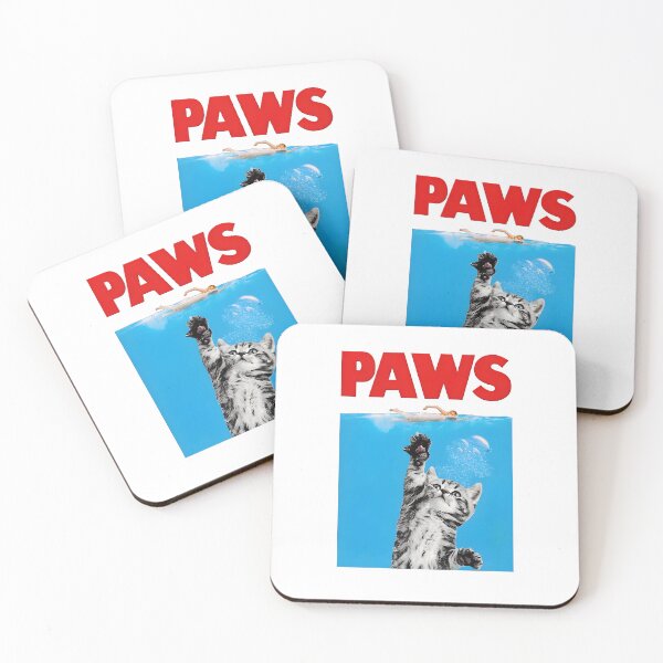 Item preview, Paws Cat Jaws - Funny Cat Lover Parody Tee designed and sold by retro-and-rust.
