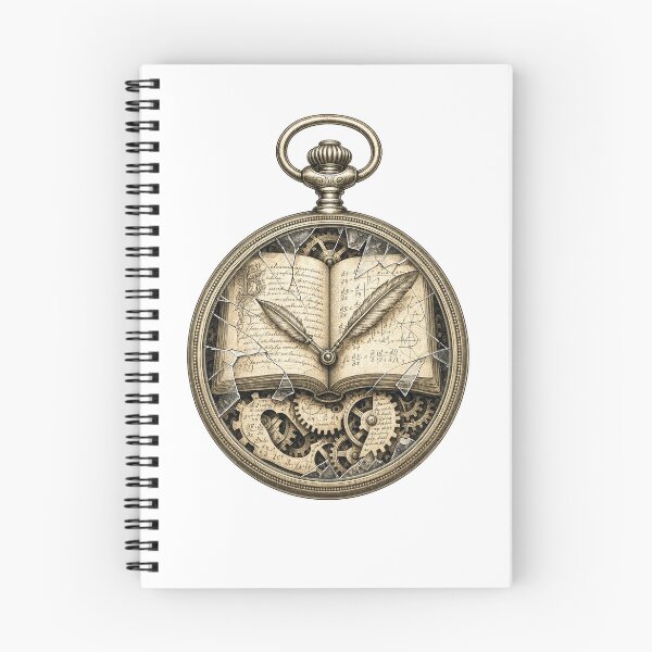 Item preview, The Philosopher's Clock , Dark Academia Steampunk Pocket Watch Art Print designed and sold by NullSpacePrints.