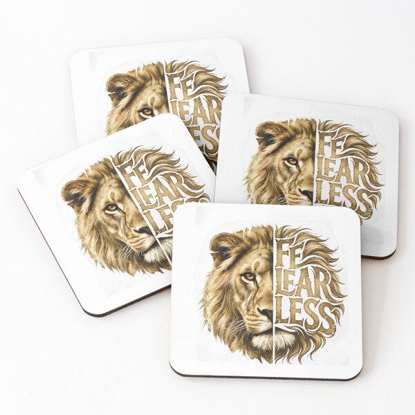 Item preview, Fearless Lion Split Design Vintage Gold Wildlife Motivational designed and sold by Presshue.