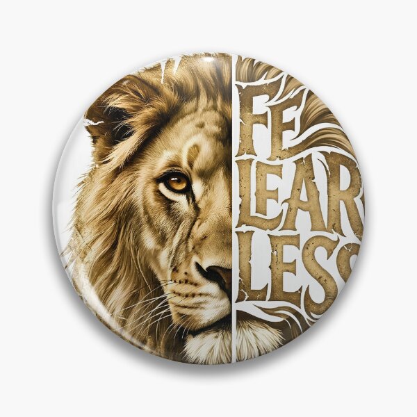Item preview, Fearless Lion Split Design Vintage Gold Wildlife Motivational designed and sold by Presshue.