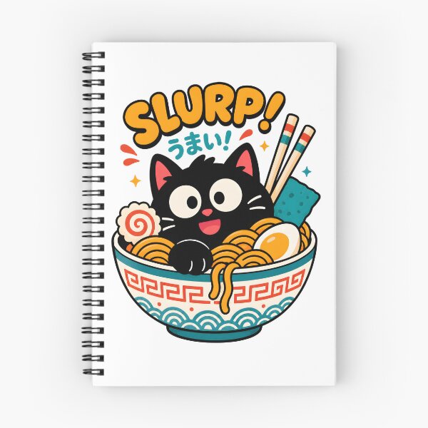 Item preview, Slurp Cute Ramen Cat designed and sold by ChocoMellowCo.