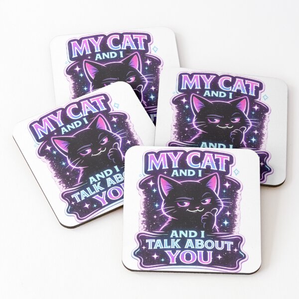 Item preview, My Cat And I Talk About You | Funny Cat Lover Neon Design designed and sold by Bismillah-Najah.