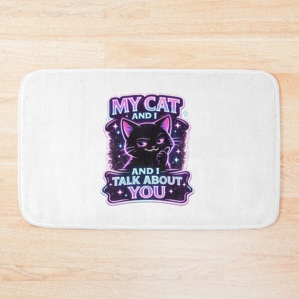 Item preview, My Cat And I Talk About You | Funny Cat Lover Neon Design designed and sold by Bismillah-Najah.