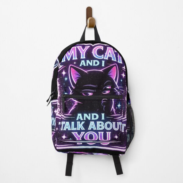 Item preview, My Cat And I Talk About You | Funny Cat Lover Neon Design designed and sold by Bismillah-Najah.