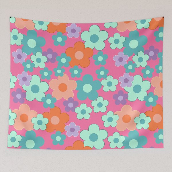 Item preview, Simple flower in turquoise, pink and purple designed and sold by BritishDelights.