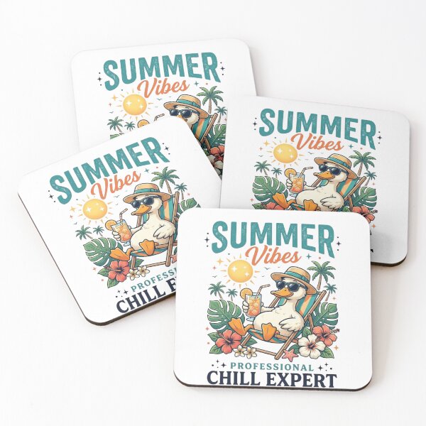 Item preview, Summer Vibes Duck – Professional Chill Expert Tropical Beach Vacation Design designed and sold by MS Pod Studio.