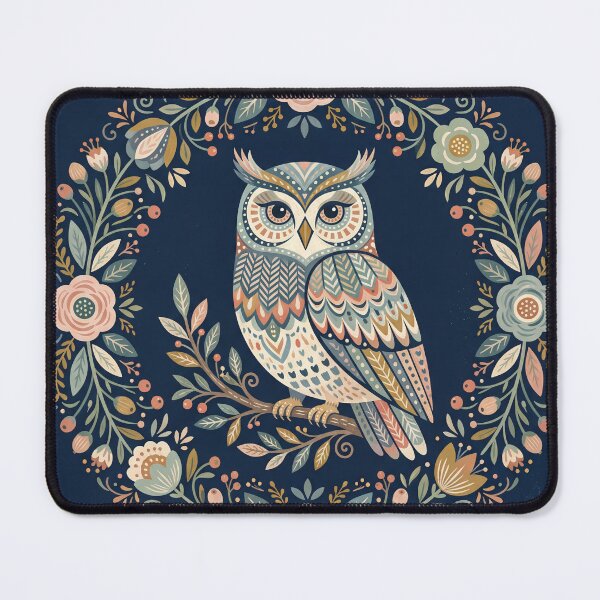 Item preview,  Owl in Blooming Floral Frame designed and sold by ASTRAL ART LAB.